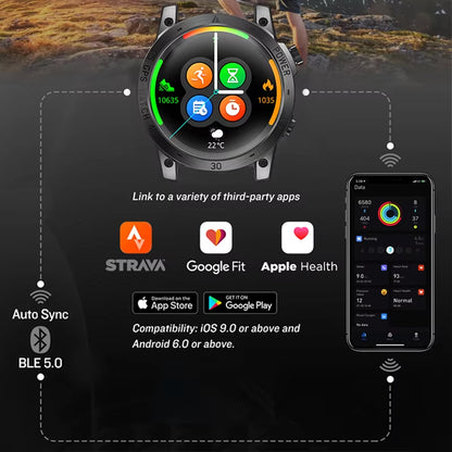 2025 New GPS Watches Men Sport Smart Watch HD AMOLED Display 50M ATM Altimeter Barometer Compass Smartwatch for Men