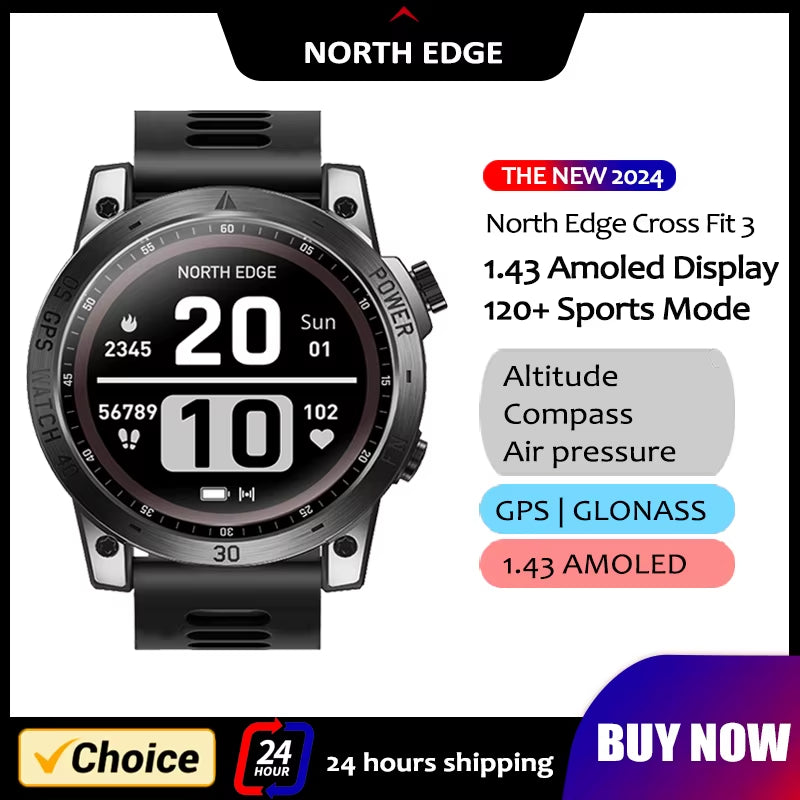 2025 New GPS Watches Men Sport Smart Watch HD AMOLED Display 50M ATM Altimeter Barometer Compass Smartwatch for Men